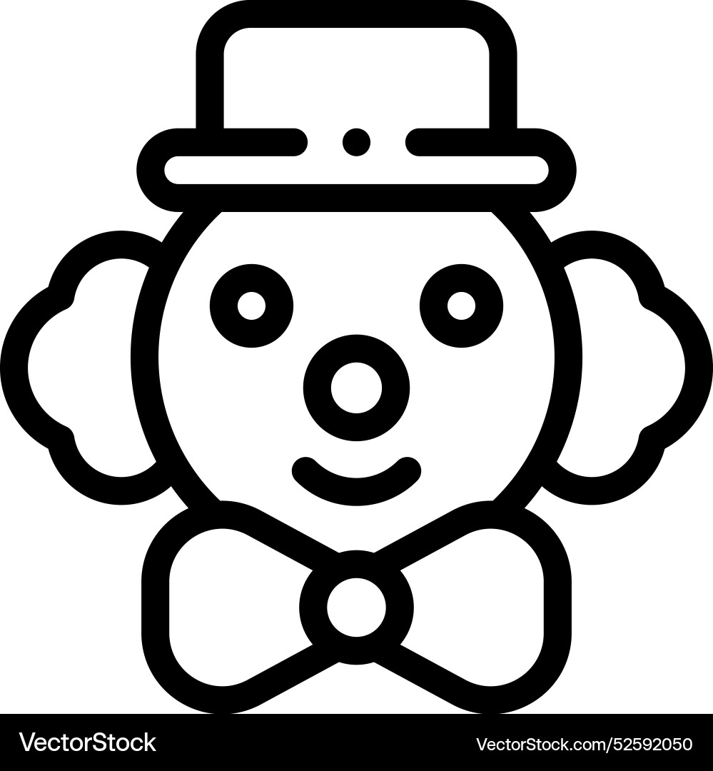 Clown icon thin linear style design isolated Clown icon thin linear style design isolated vector image