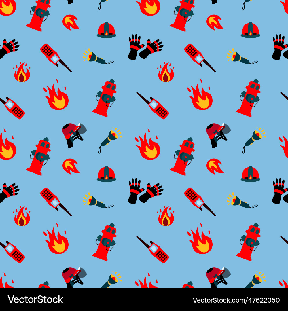 Fireman seamless pattern Vector Image