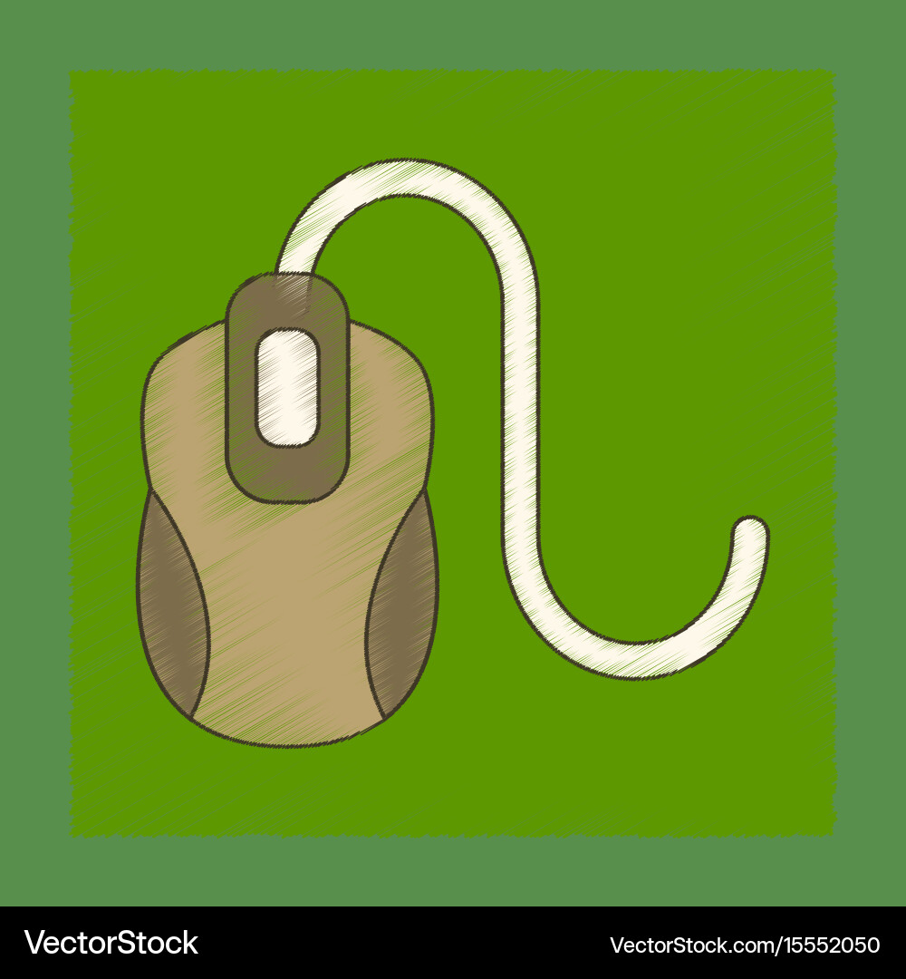 Flat shading style icon computer mouse vector image