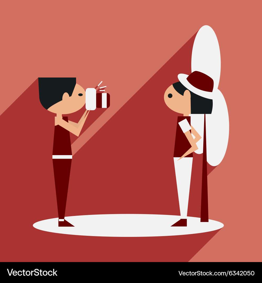 Flat with shadow icon and mobile application Vector Image