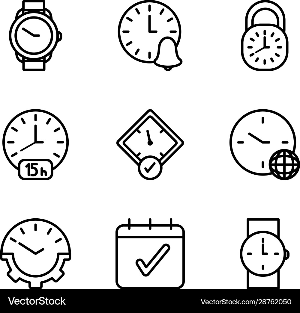 Isolated clocks instruments icon set design Vector Image