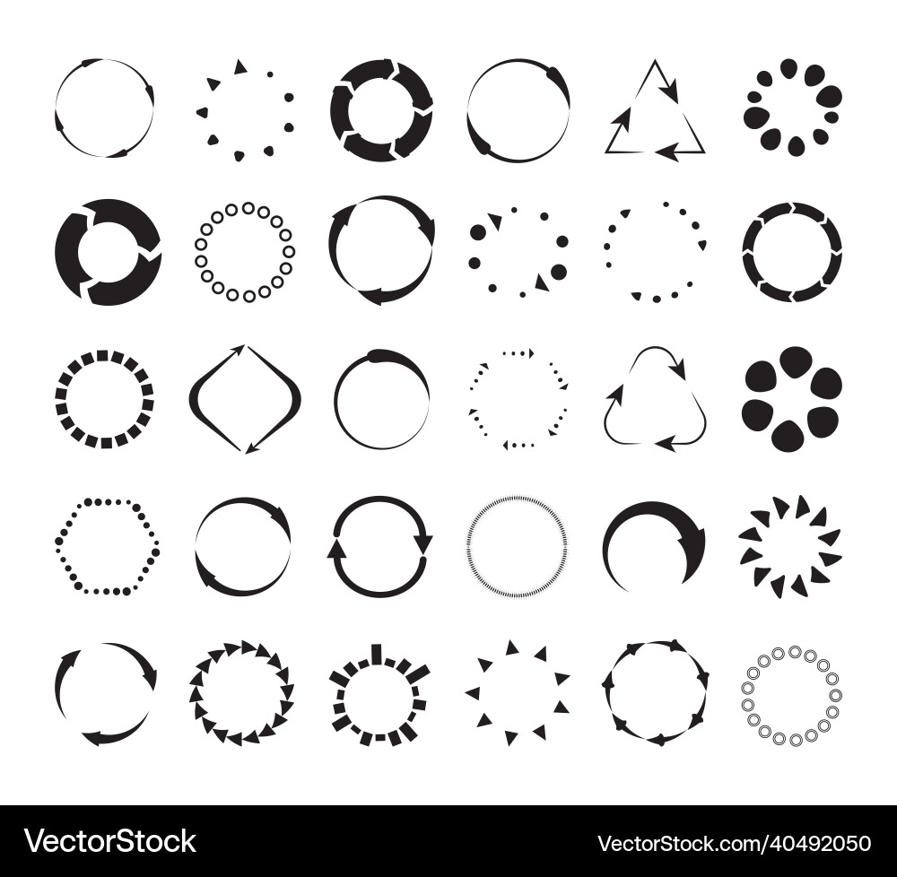 Loading Icons Set - Runder Fortschritt Vektorbild