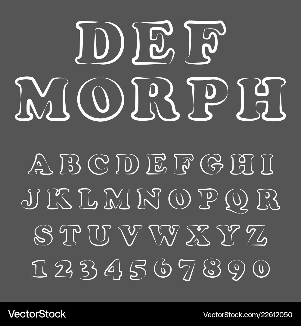 Modern playful font and alphabet Modern playful font and alphabet Vector Image
