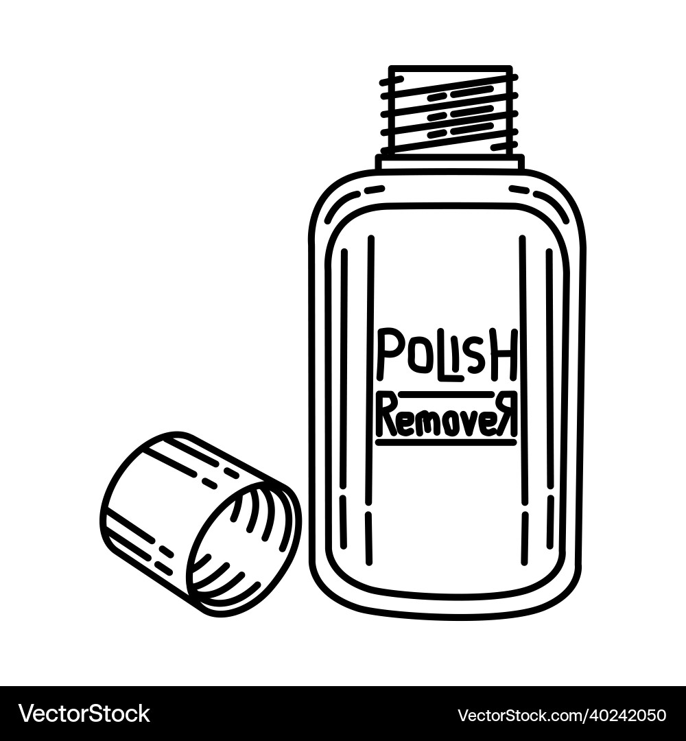 Nail polish remover liquid icon doodle hand drawn Nail polish remover liquid icon doodle hand drawn vector image