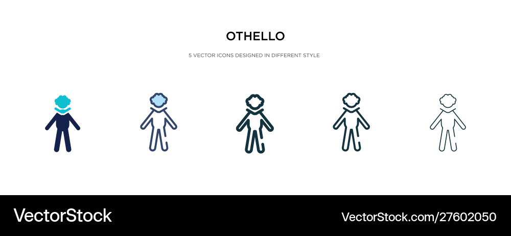 Othello icon in different style two colored vector image