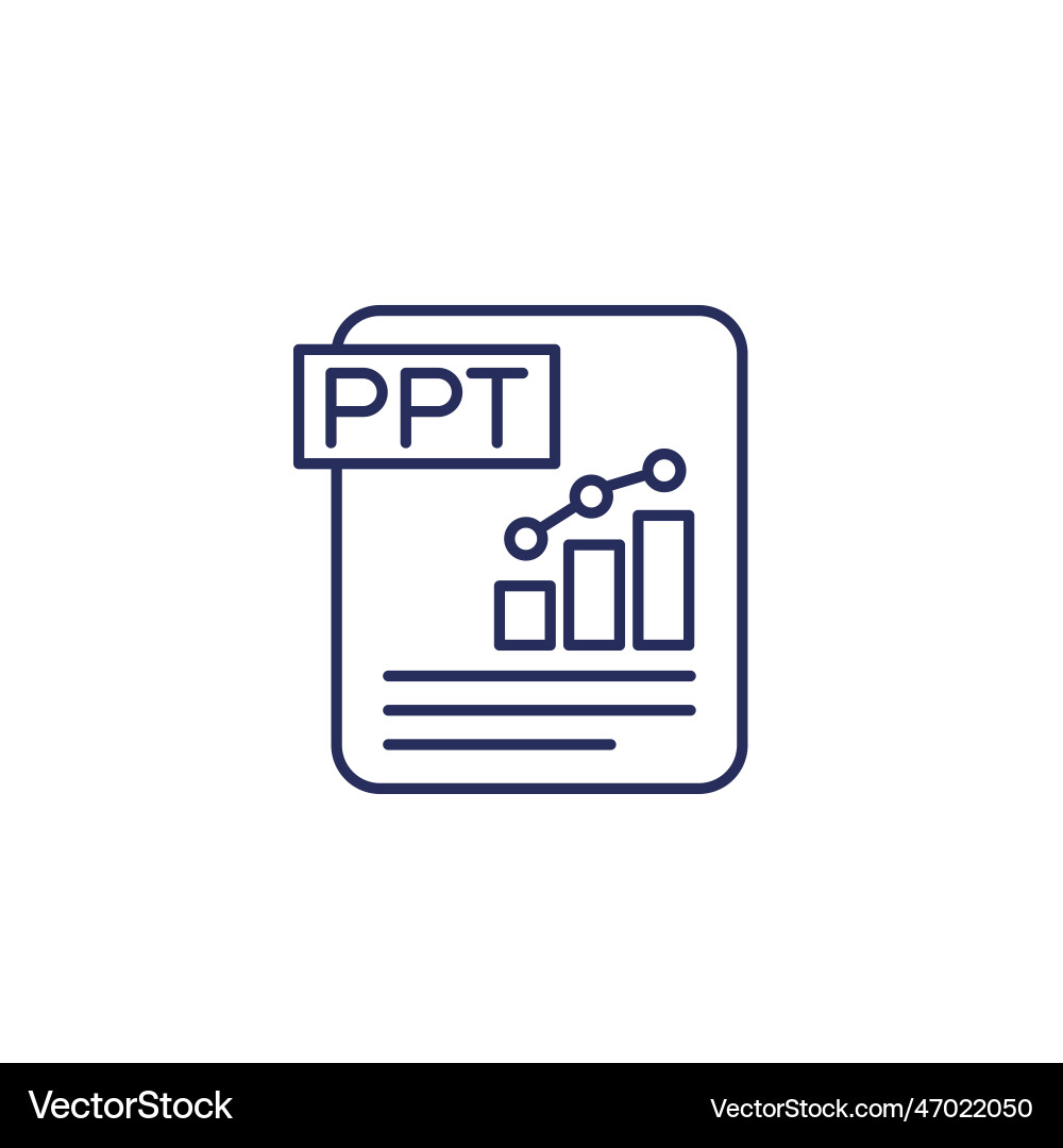 Ppt file line icon presentation and slides format Vector Image