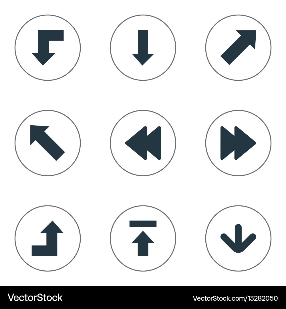 Set of 9 simple indicator icons can be found Vector Image