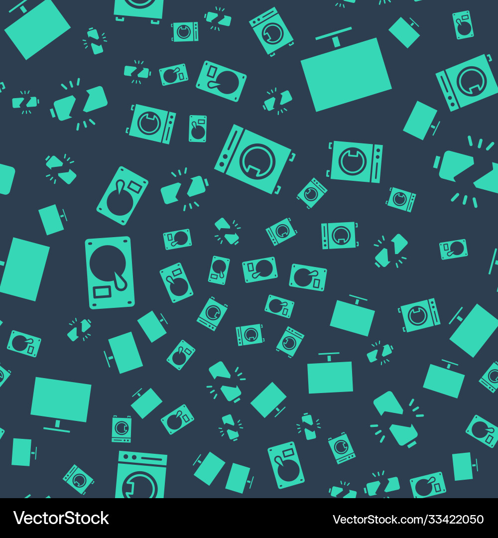 Set washer computer monitor screen hard disk Set washer computer monitor screen hard disk vector image