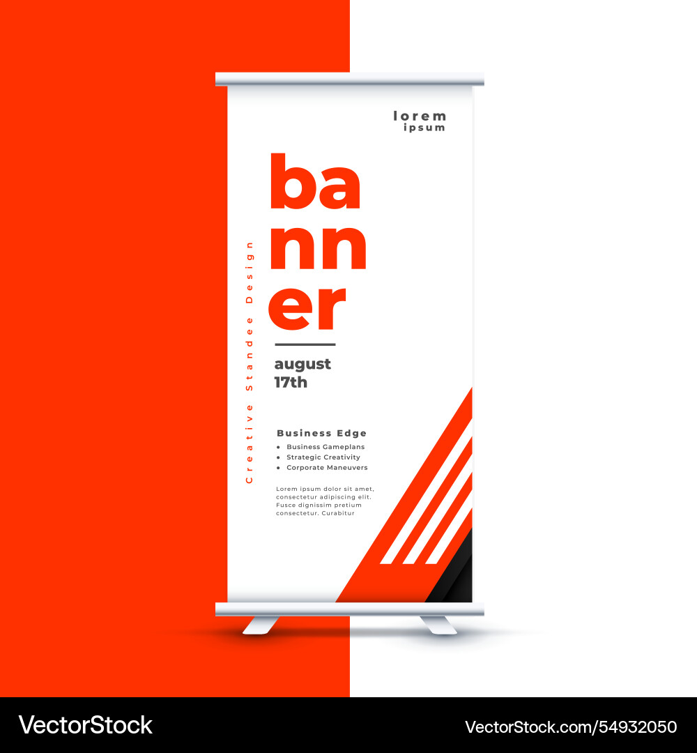 Stylish rollup standee display page layout vector image