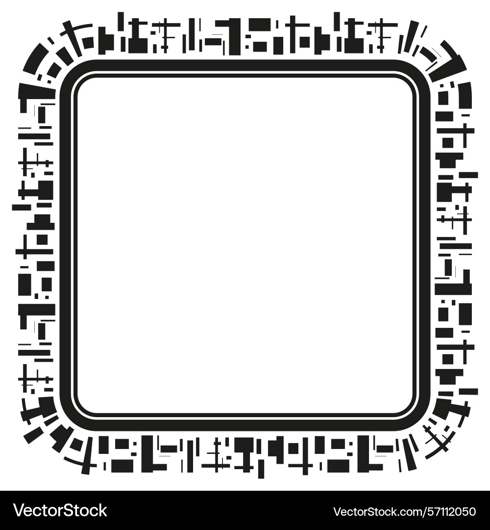 Tech square frame circuit outline figure Tech square frame circuit outline figure vector image