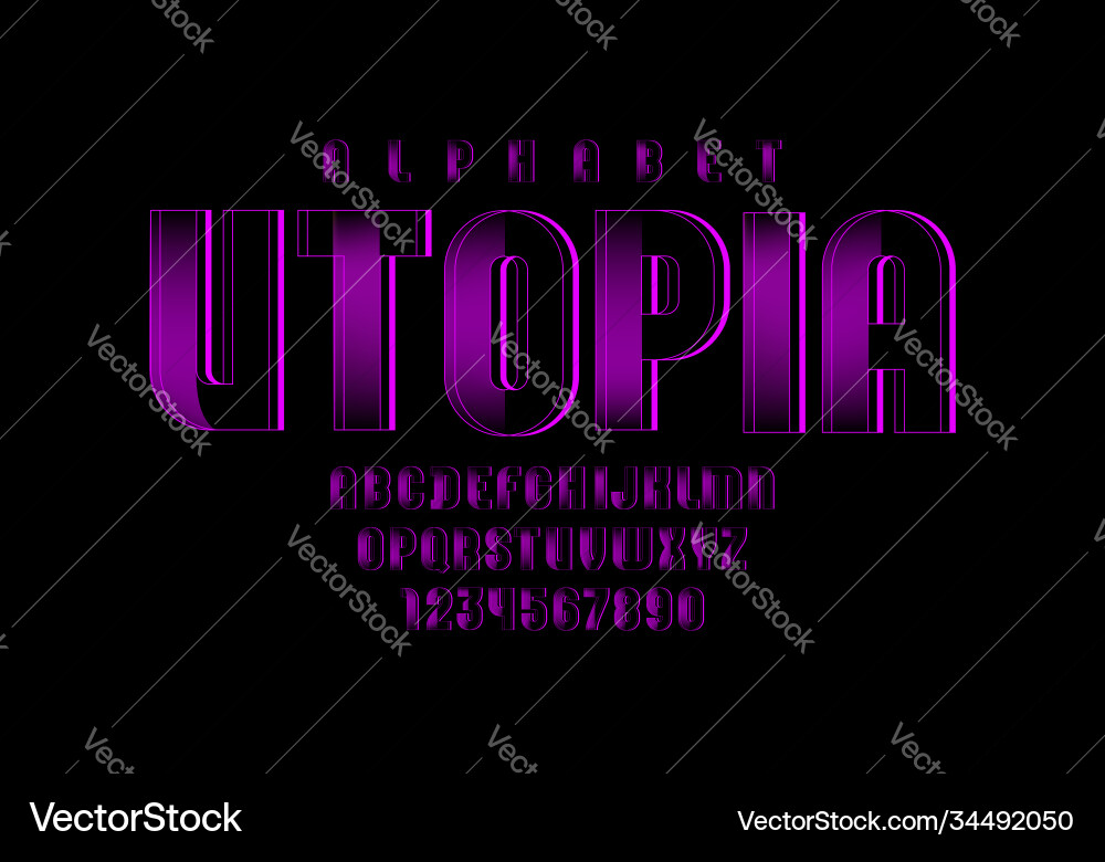 Technical font digital alphabet Technical font digital alphabet vector image