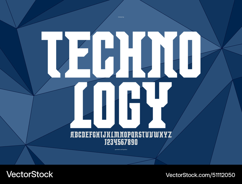 Technology and future style display font Technology and future style display font vector image