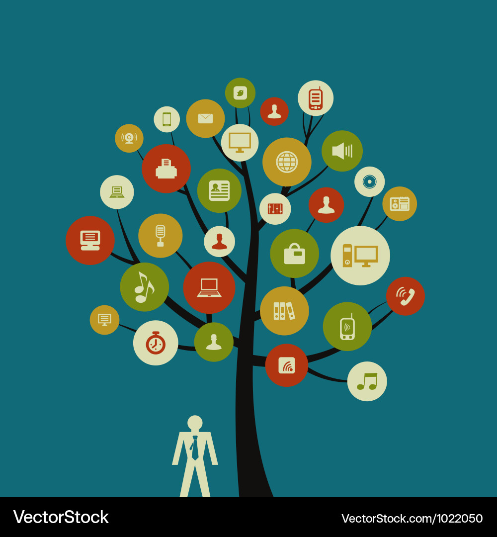 Tree with Nature Elements vector image