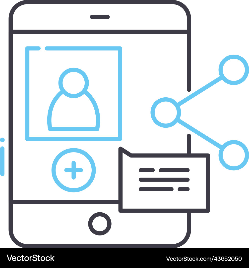 User create content line icon outline symbol vector image
