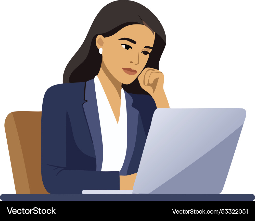 A person in front of computer A person in front of computer Vector Image