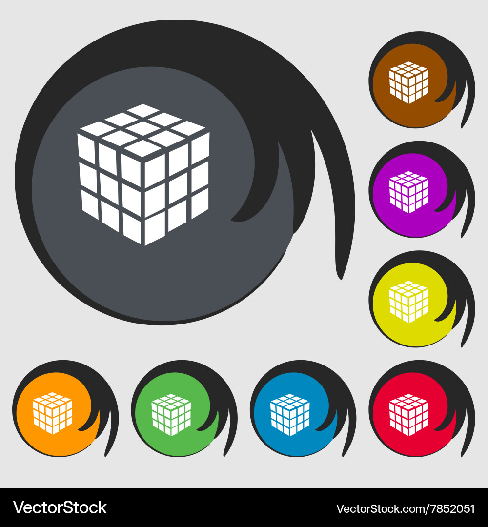 A three sided cube puzzle box in 3d icon symbols Vector Image