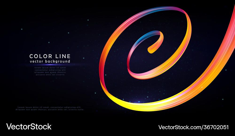 Abstract paint brush stroke colorful curl Abstract paint brush stroke colorful curl vector image