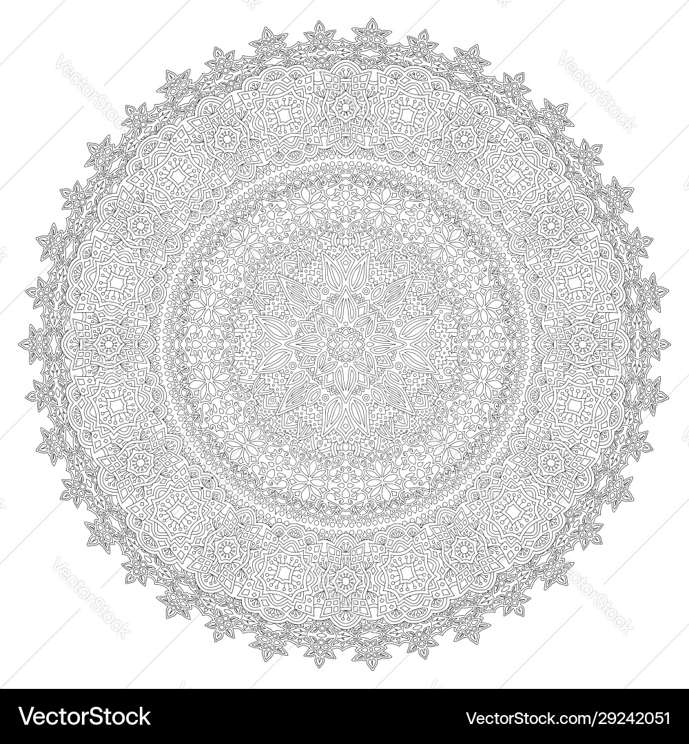 Art for coloring book with abstract round pattern Art for coloring book with abstract round pattern vector image