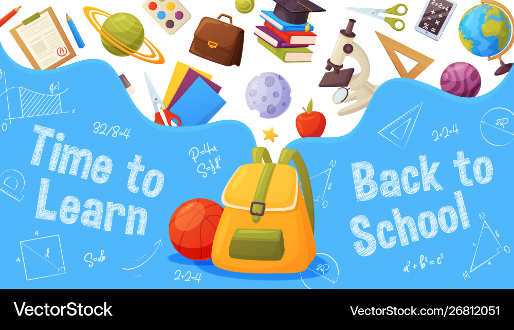 Back to school banner template for sale page Vector Image