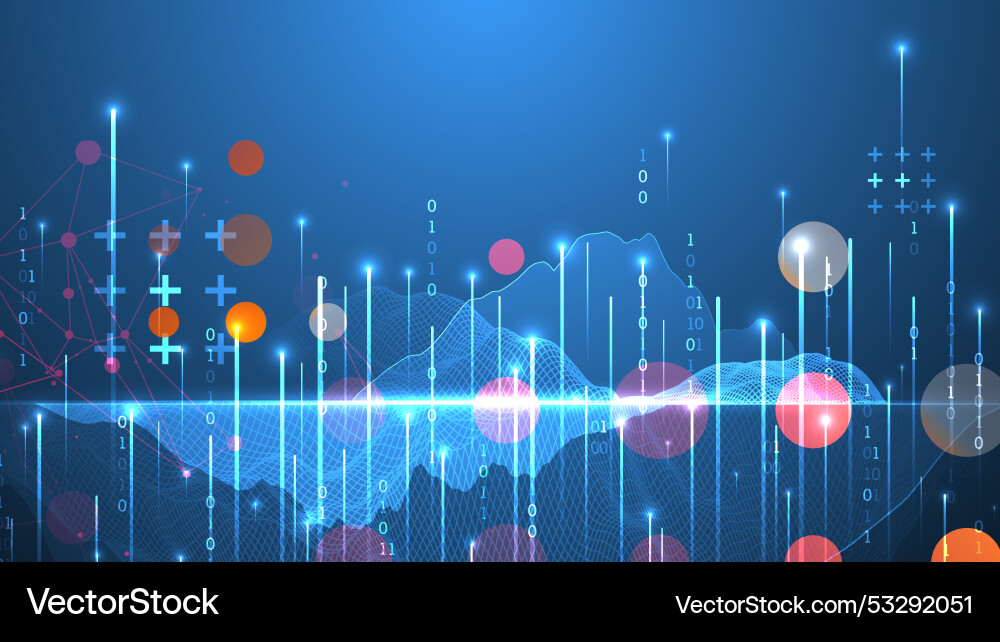 Big data abstract digital futuristic wireframe Big data abstract digital futuristic wireframe vector image