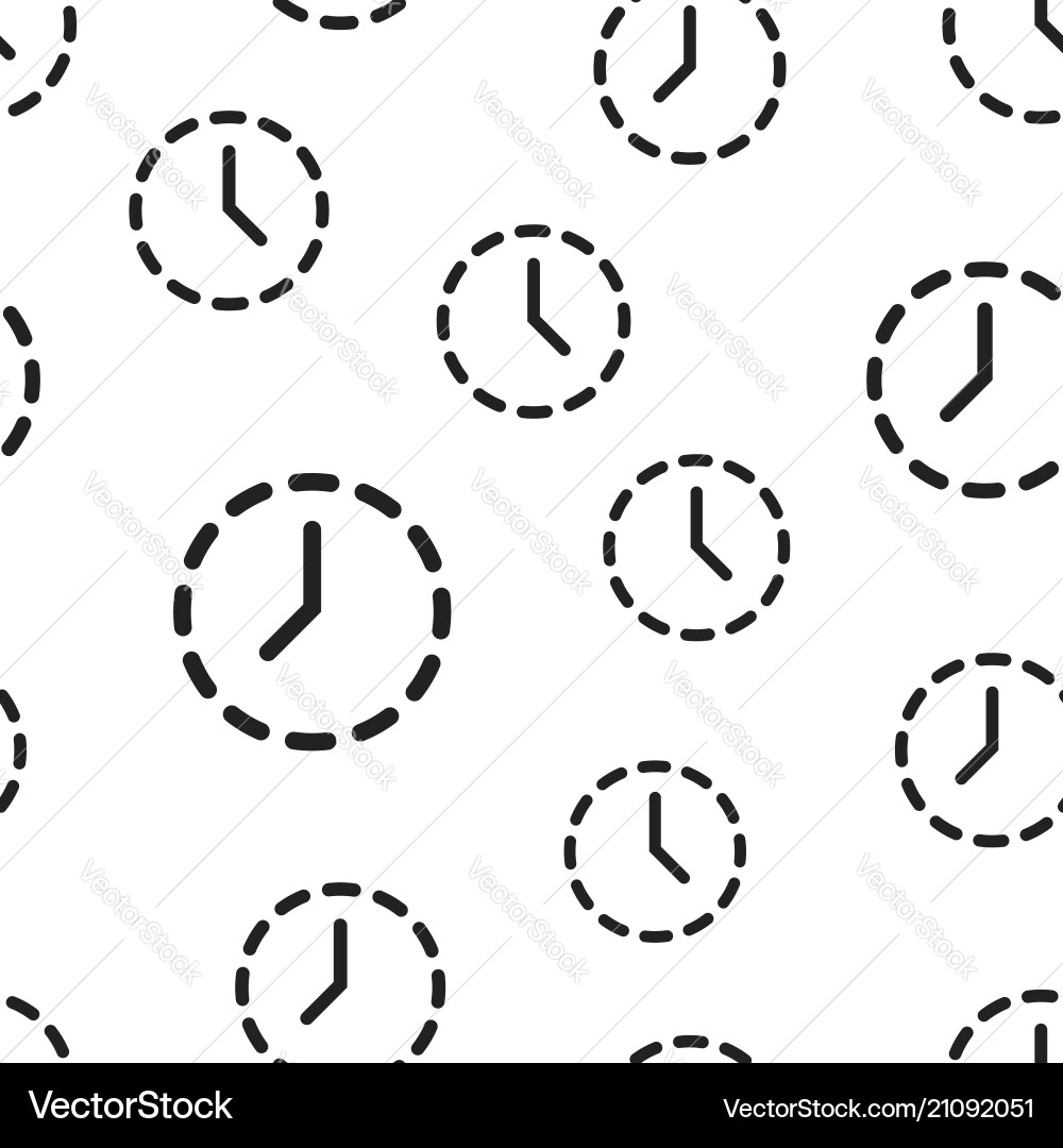 Clock time icon seamless pattern background vector image