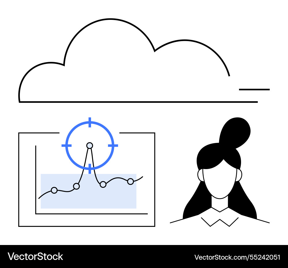 Cloud data analytics with targeted insights Cloud data analytics with targeted insights Vector Image