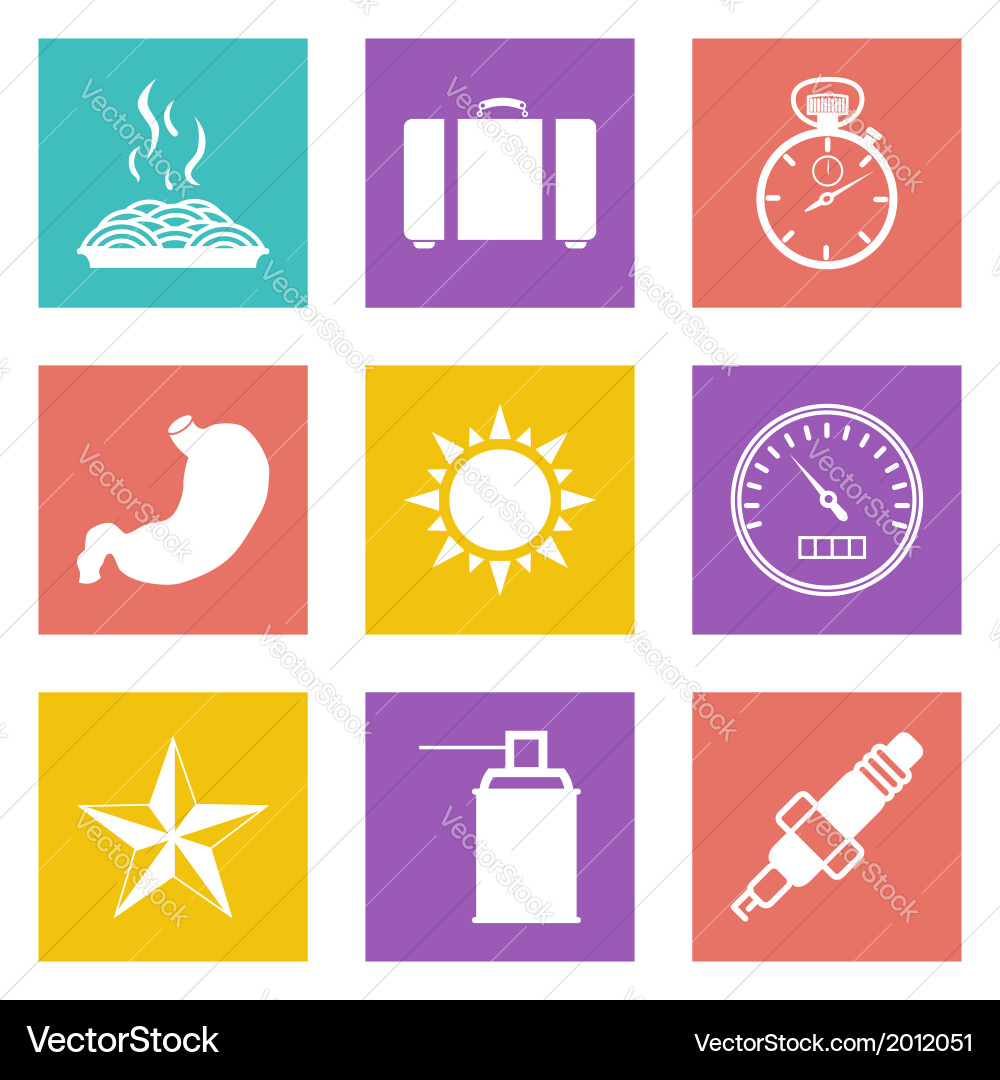 Color icons for web design set 29 vector image