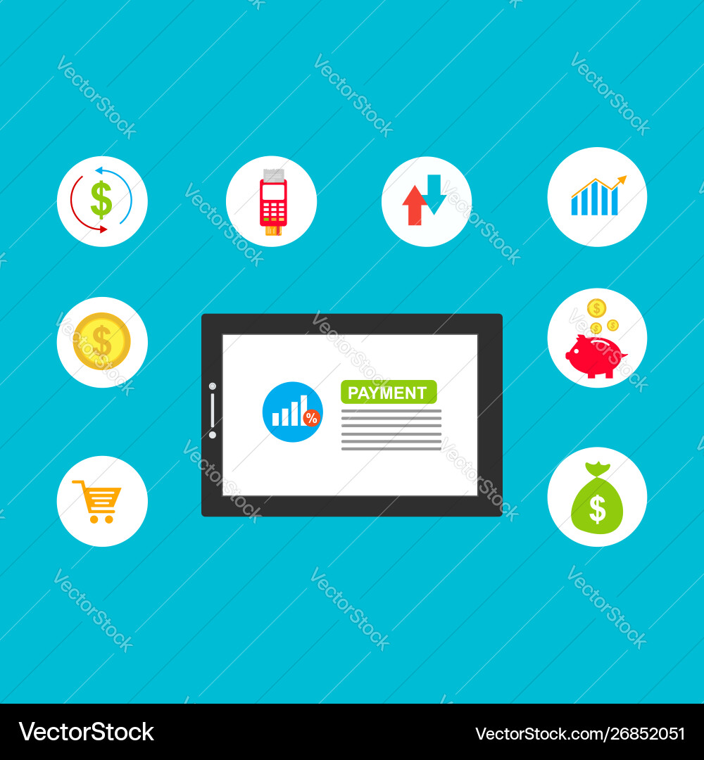 Concept online and mobile payments for web page Concept online and mobile payments for web page vector image