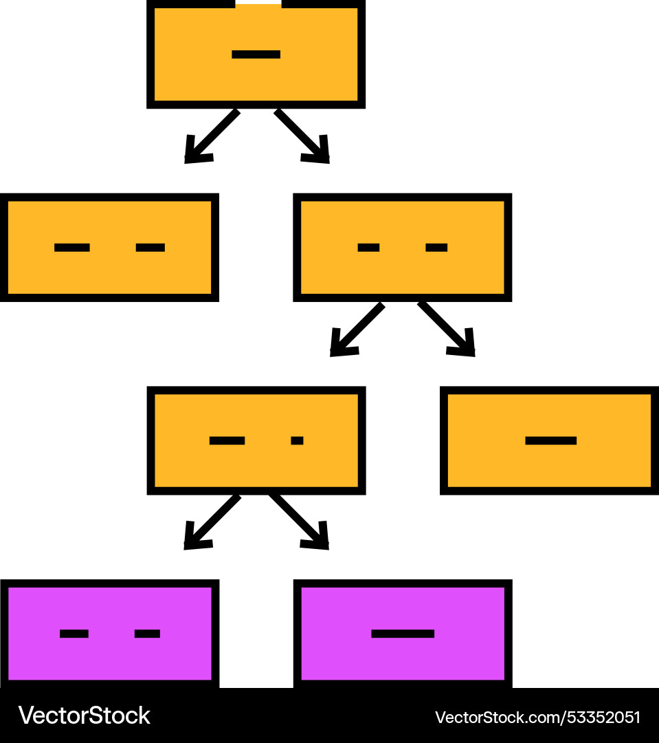 Entscheidung Baum Algorithmus Symbol Farbe Entscheidung Baum Algorithmus Symbol Farbe vektorbild