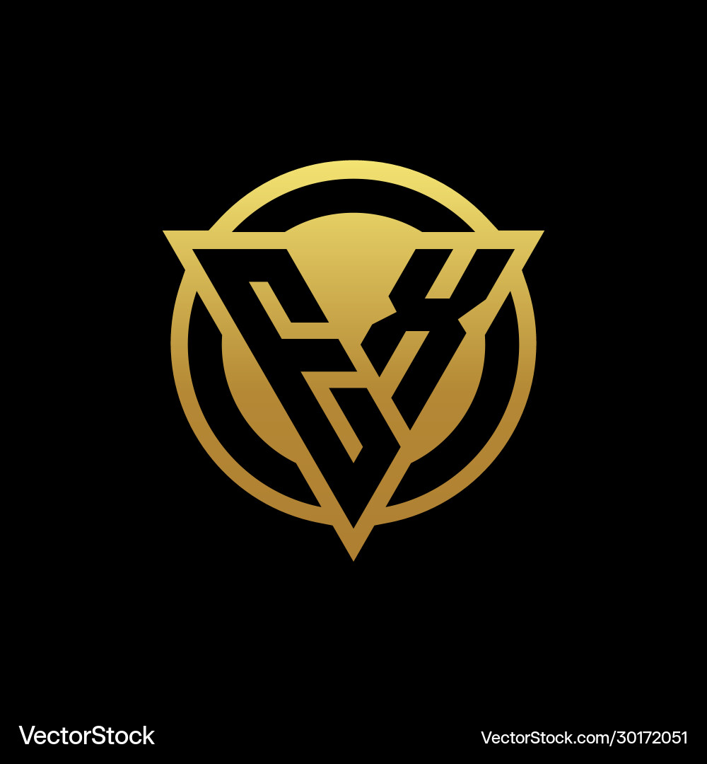 Ex logo monogram with triangle shape and circle Vector Image