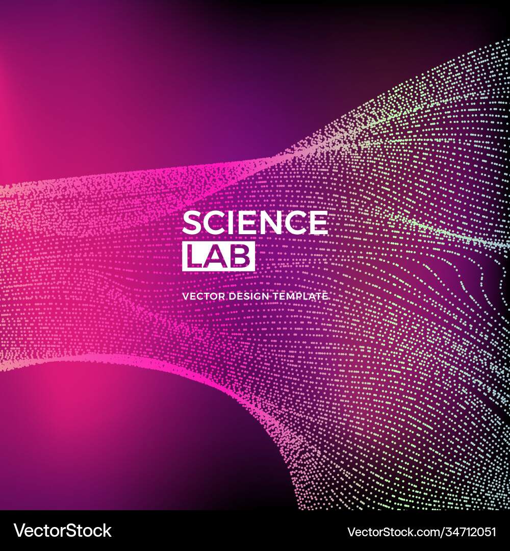 Futuristic background with dynamic particles vector image