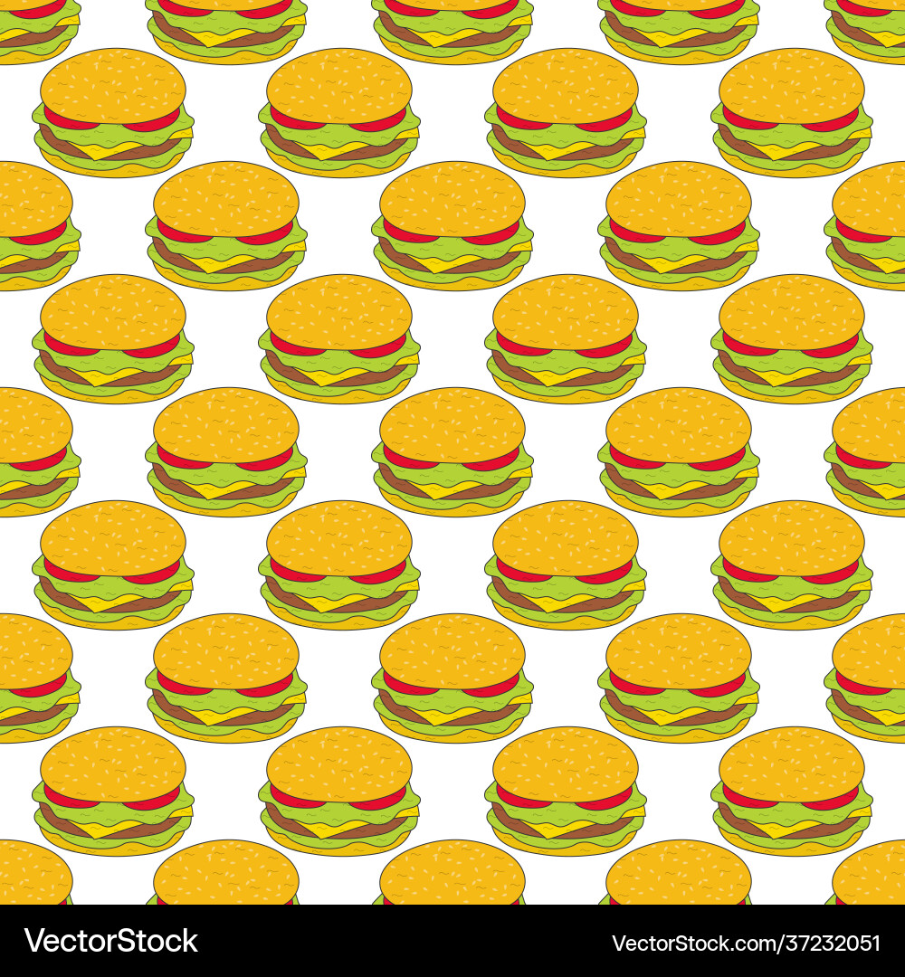 Hamburger seamless pattern for texture textiles Hamburger seamless pattern for texture textiles vector image