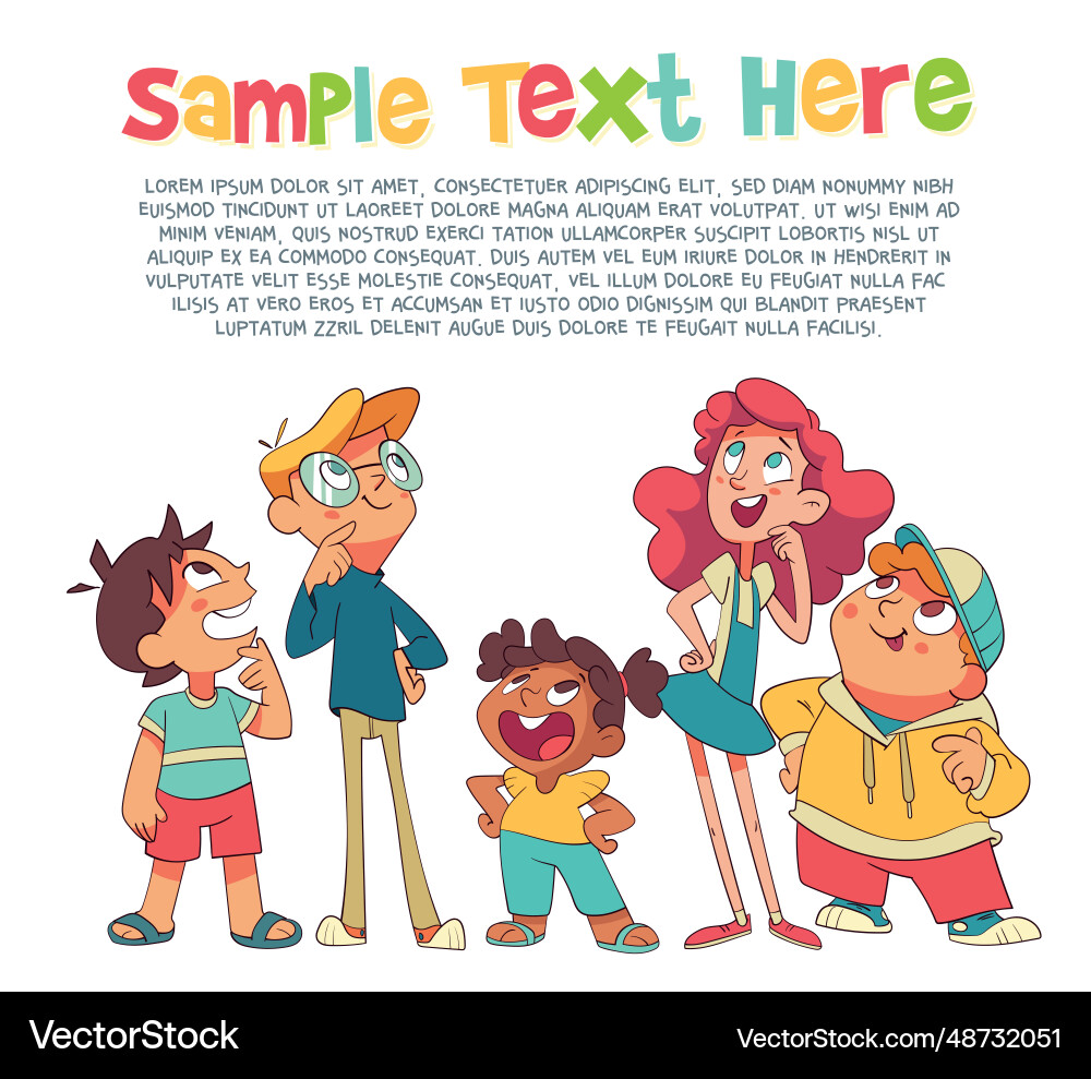 Kids look up interestedly child template Kids look up interestedly child template vector image