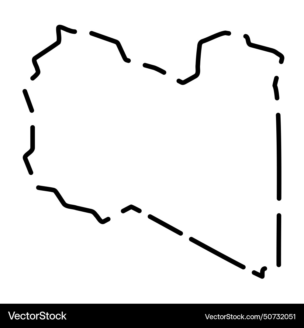 Libya simplified broken outline map Vector Image