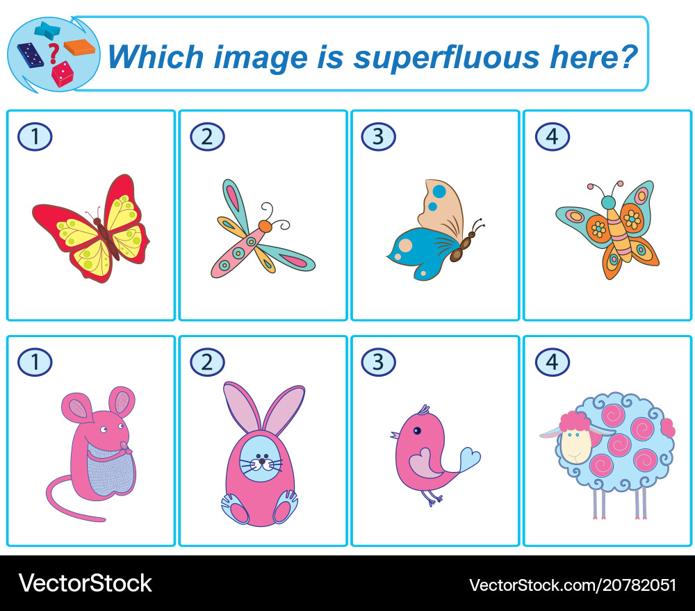 Logical task which image is superfluous here Logical task which image is superfluous here Vector Image