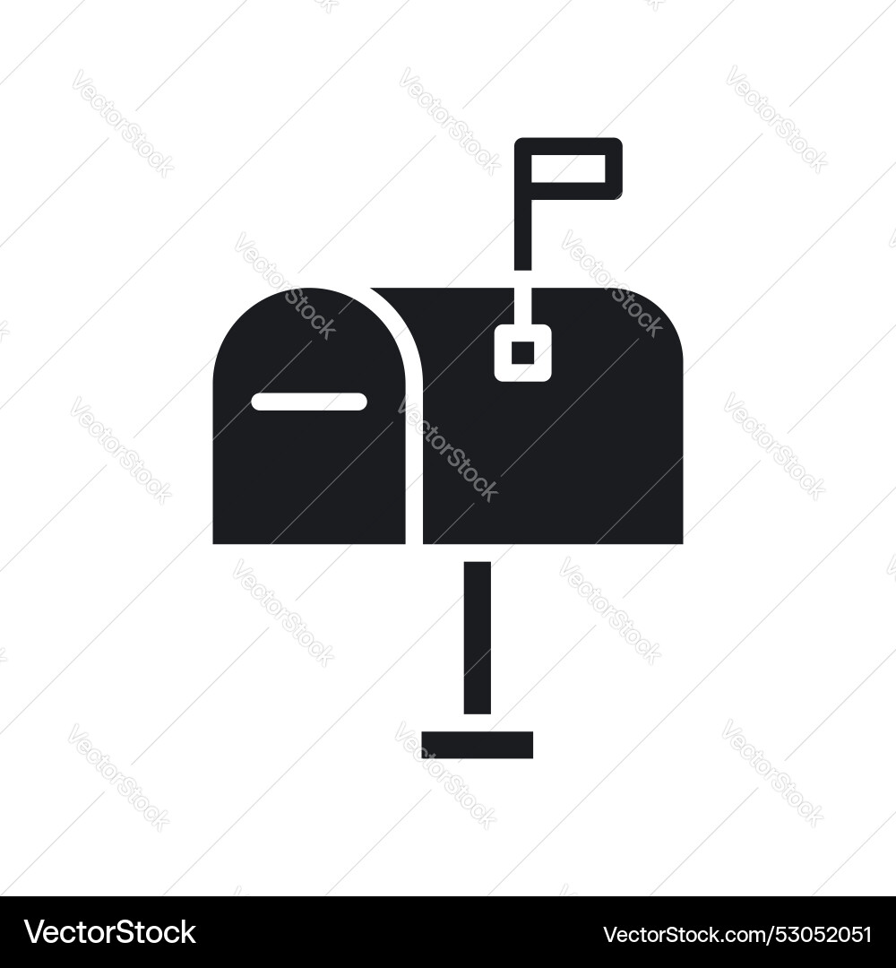 Mailbox icon set post mail inbox symbol in black Vector Image