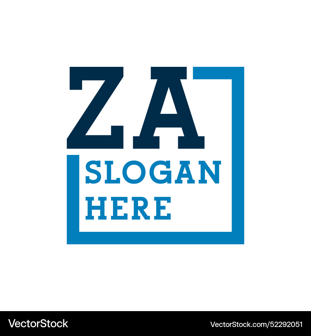 Minimal initials logo letters z and a za initial Vector Image