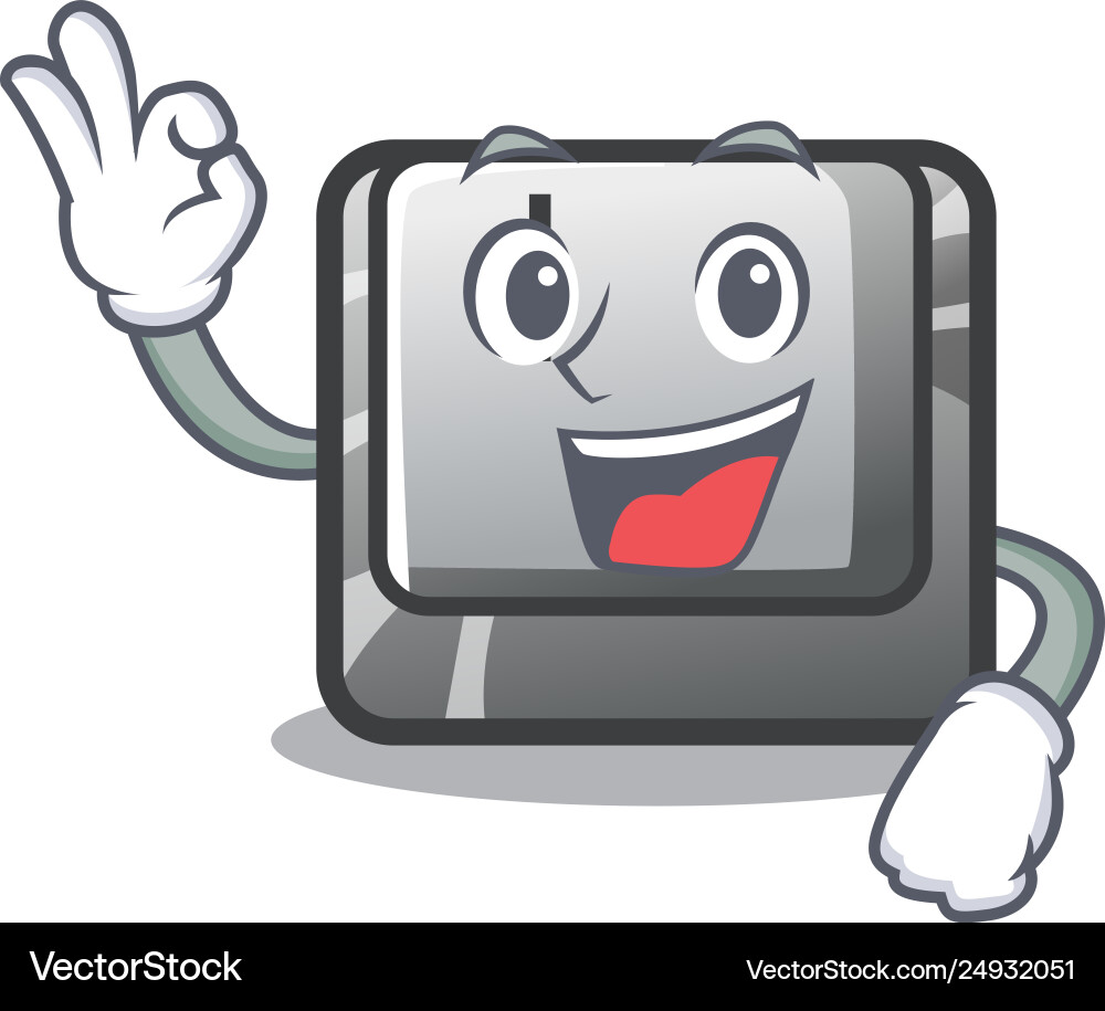 Okay button i in character shape Okay button i in character shape Vector Image
