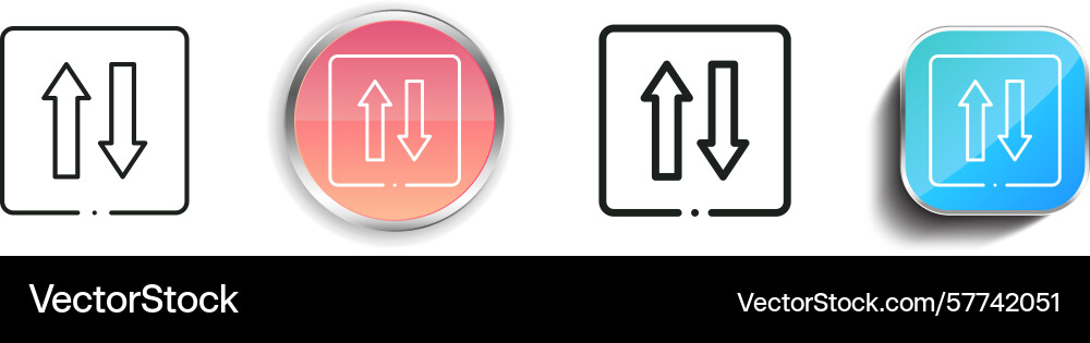 Priority icon thin linear regular and button Priority icon thin linear regular and button vector image