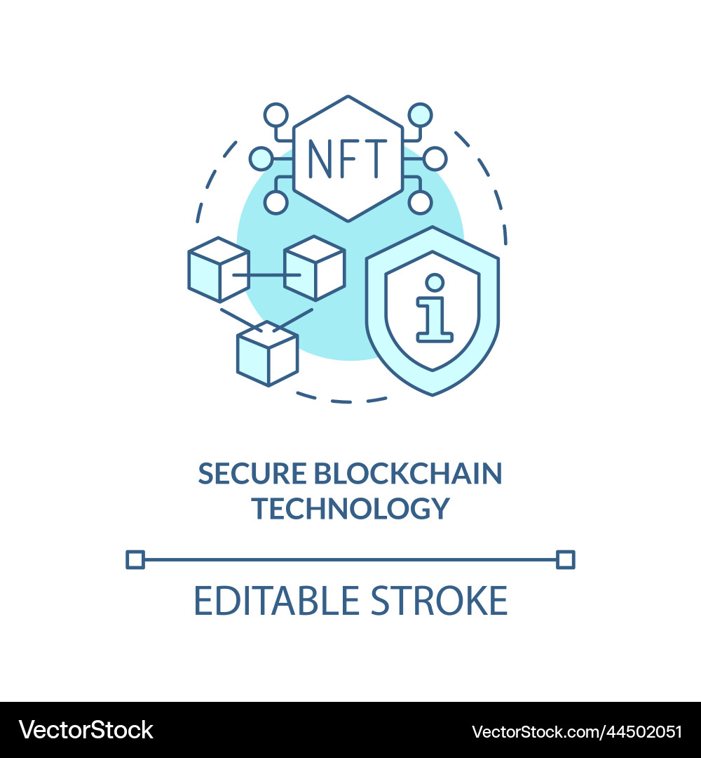 Secure blockchain technology turquoise concept Vector Image
