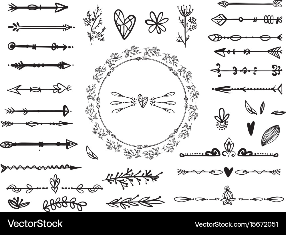 Set of creative boho style frames vector image