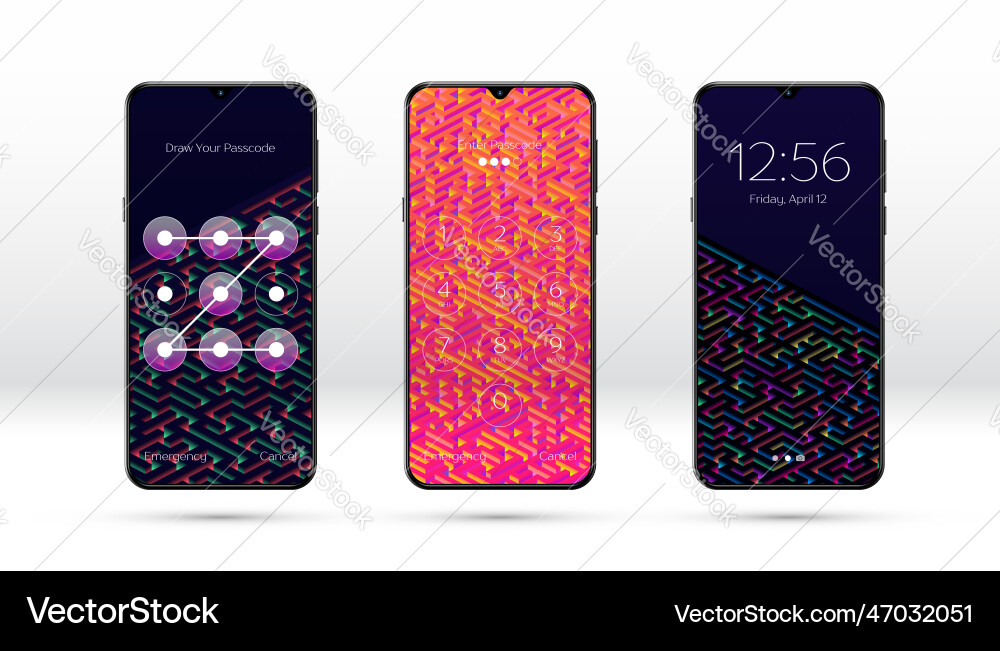 Smartphone lock screen background with abstract Smartphone lock screen background with abstract Vector Image