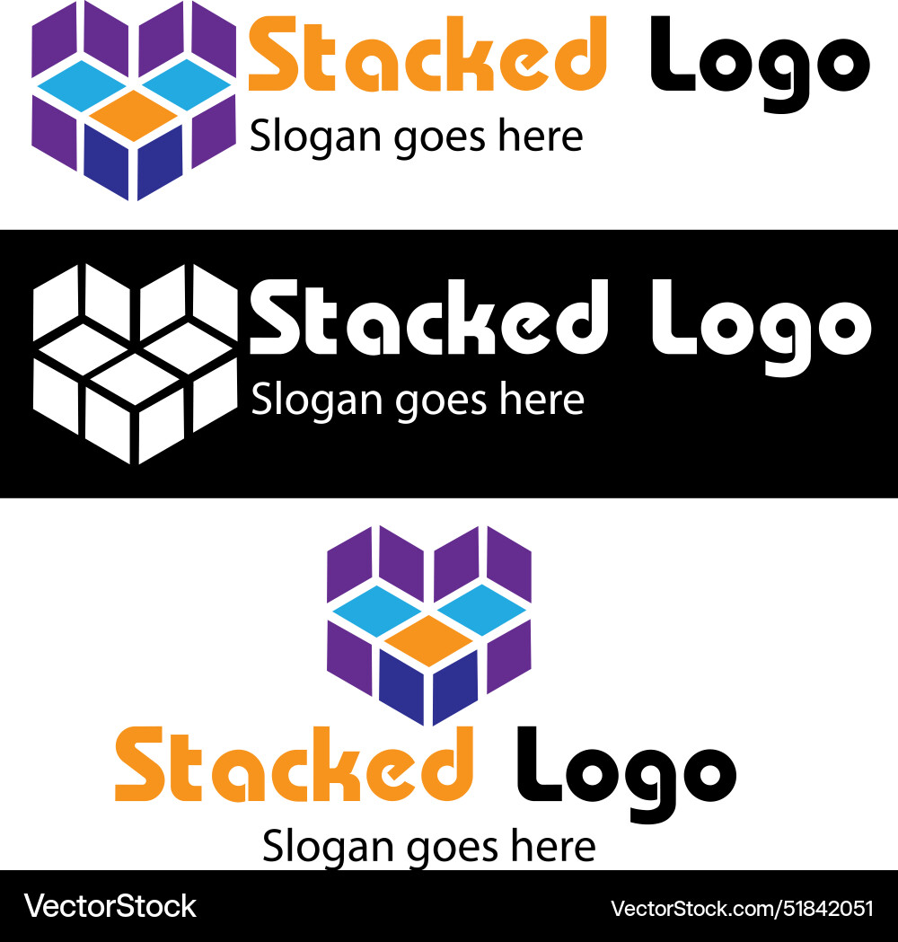 Stacked logo design Royalty Free Vector Image - VectorStock