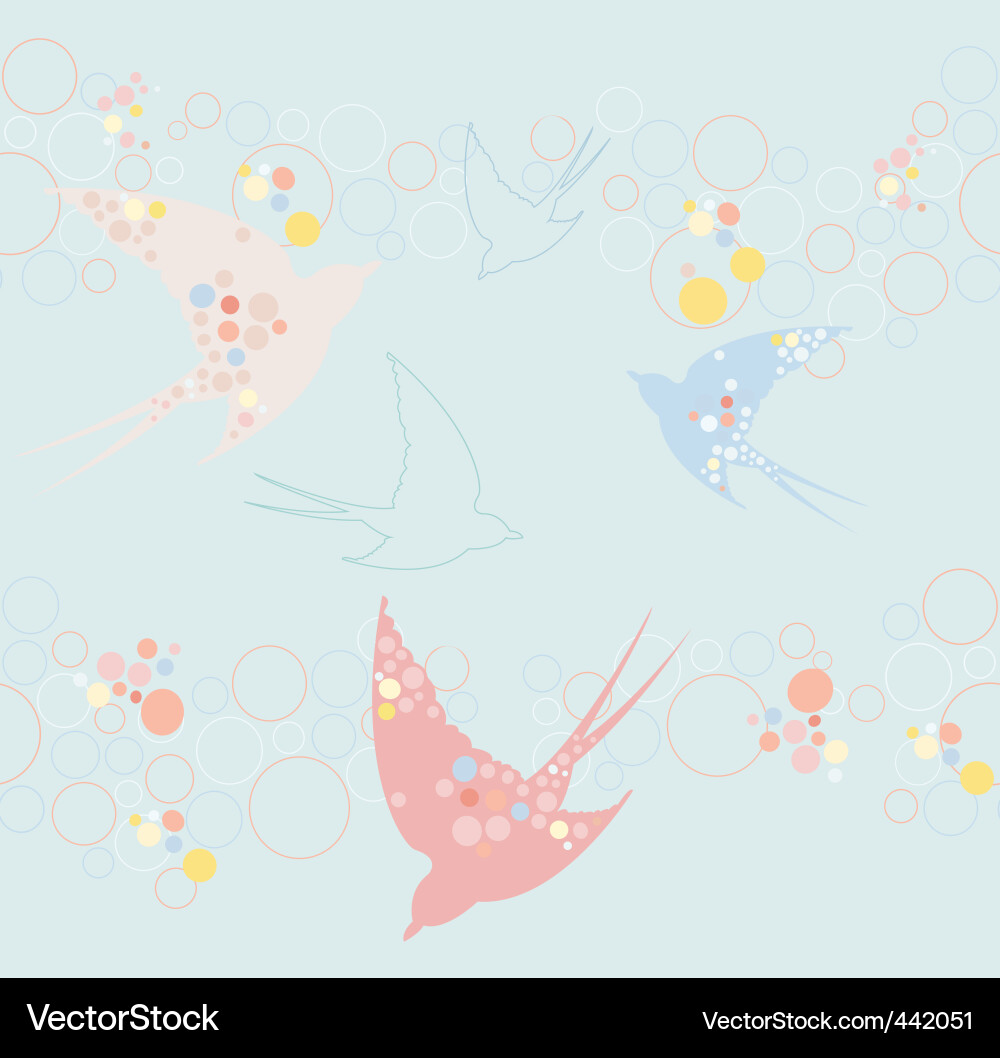 Swallow Seamless Pattern vector image