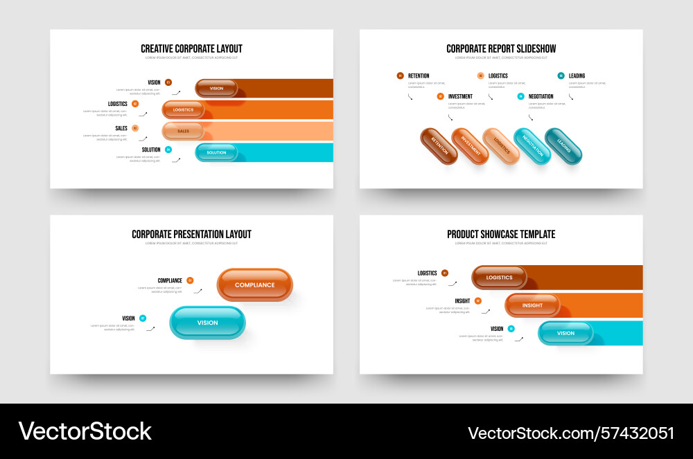 Visual analysis 4 5 2 3 option diagram slide Visual analysis 4 5 2 3 option diagram slide vector image