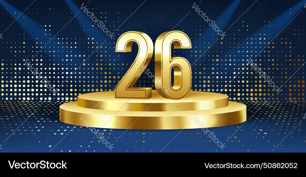 26th year anniversary background Royalty Free Vector Image