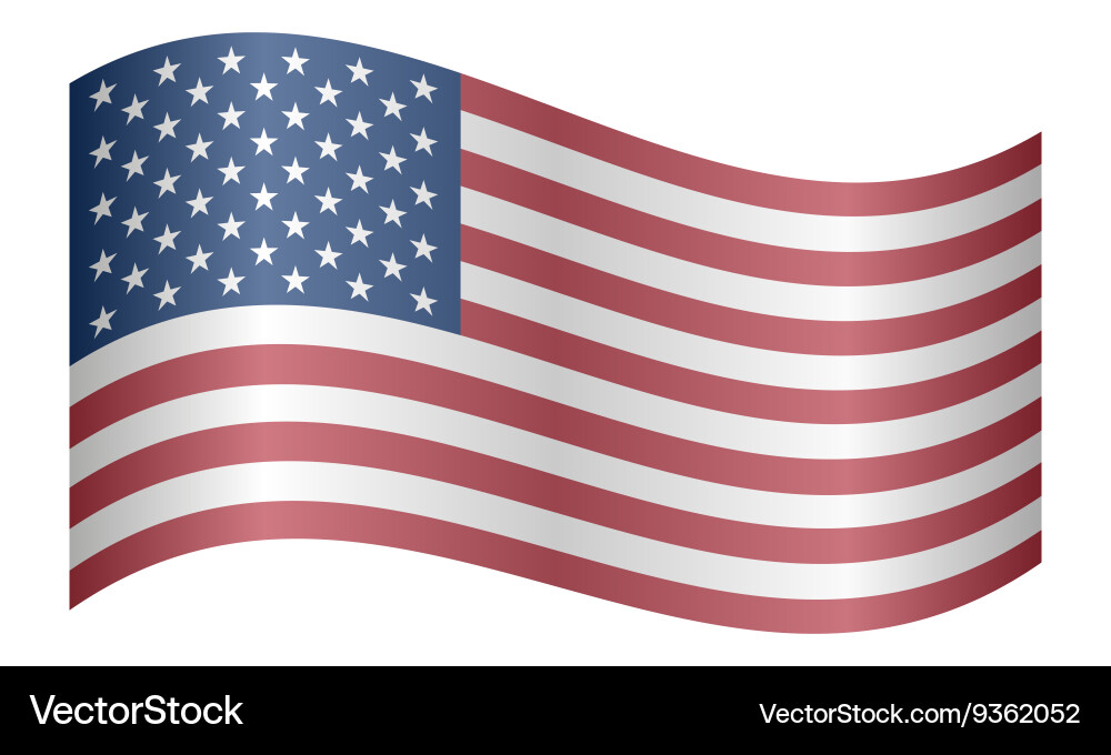American Flag Waving Vector Image