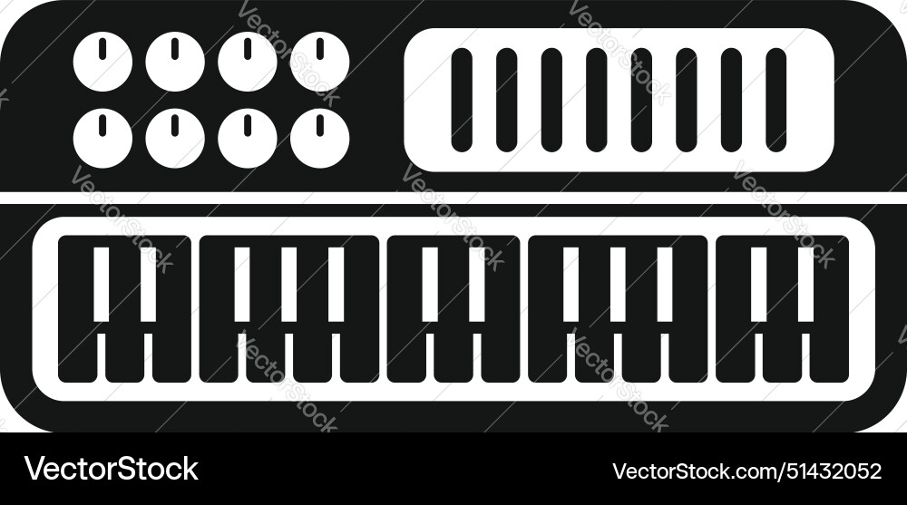 Black and white icon of a midi keyboard controller Black and white icon of a midi keyboard controller vector image