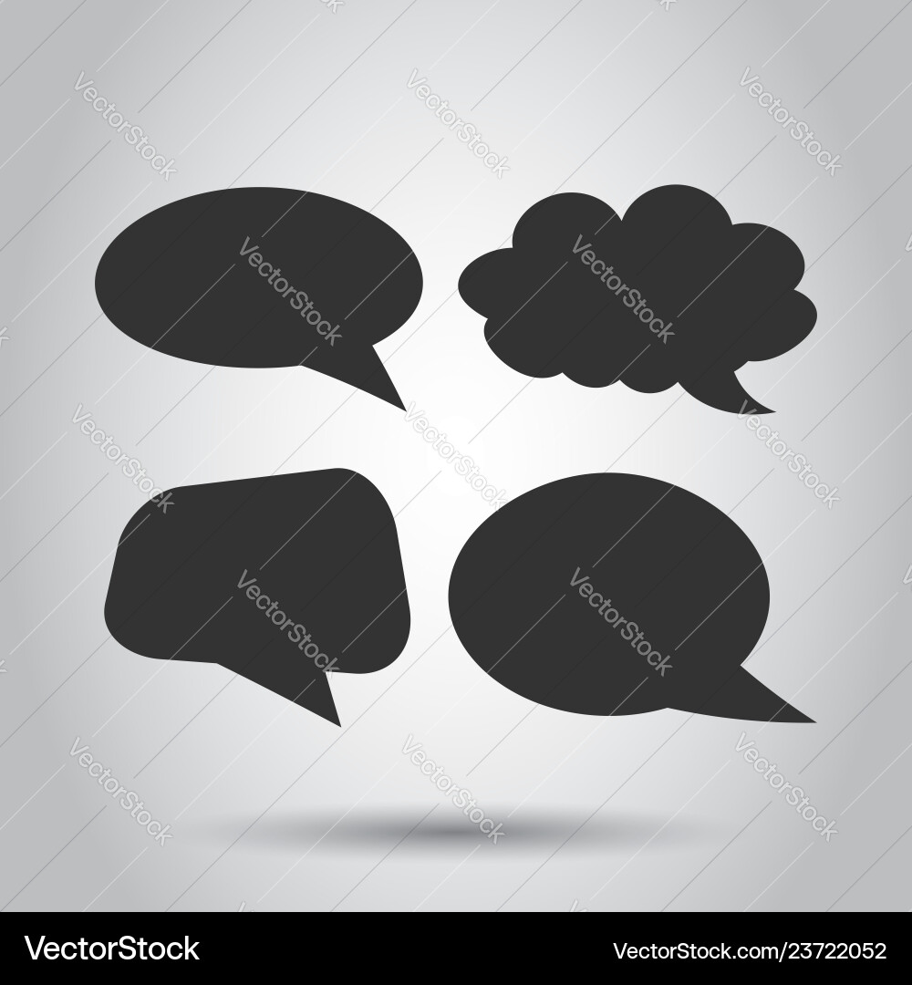 Blank empty speech bubble icon set in flat style Blank empty speech bubble icon set in flat style vector image