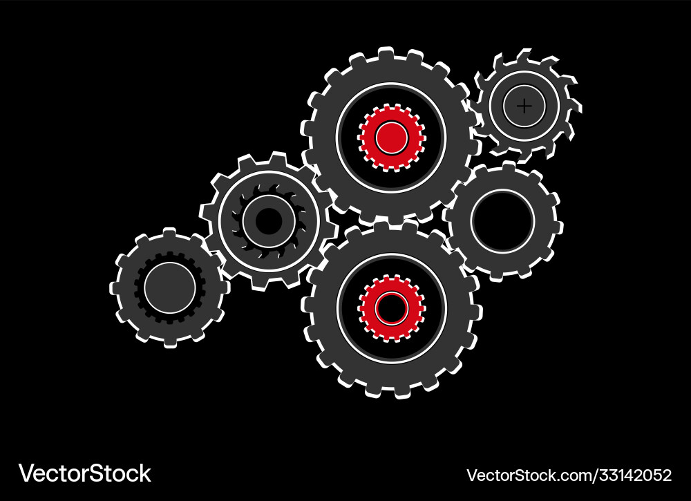 Conceptual idea theme a single mechanism Vector Image